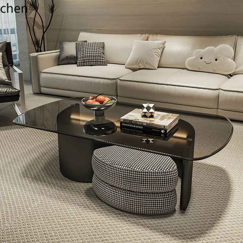 Coffee Tea Room - H5.26 Moderner Kreativer Glas-Couchtisch Luxuriöser Minimalistischer