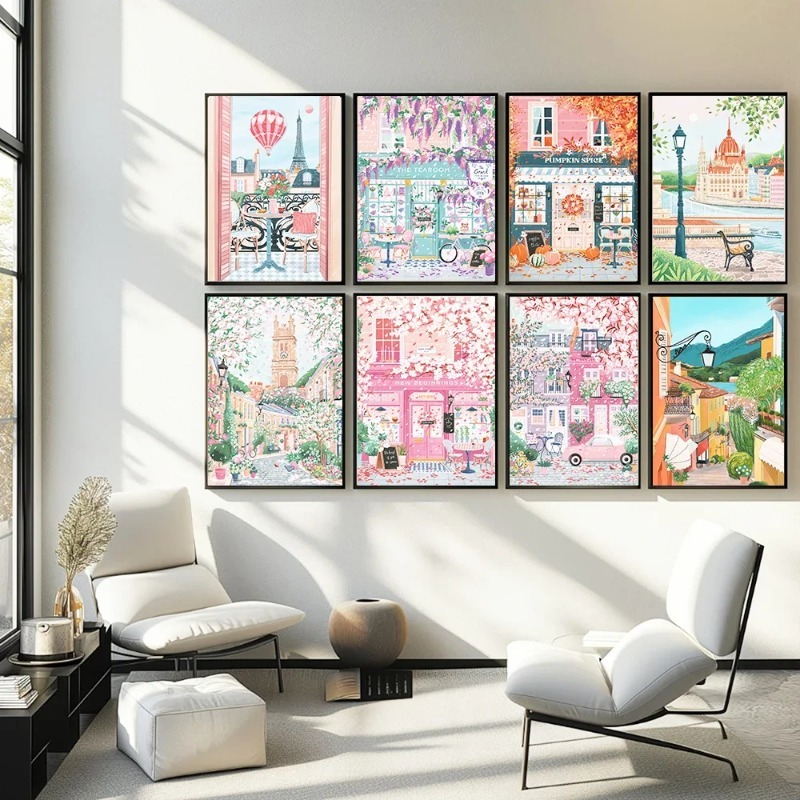 Coffee Tea Room - Paris London Ungarn Reiseplakat und Druck,