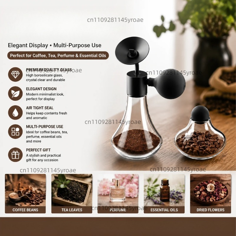 Coffee Tea & Jane - Glasflasche für Aromastoffe, Kaffeebohnen, Tee, Parfüm,