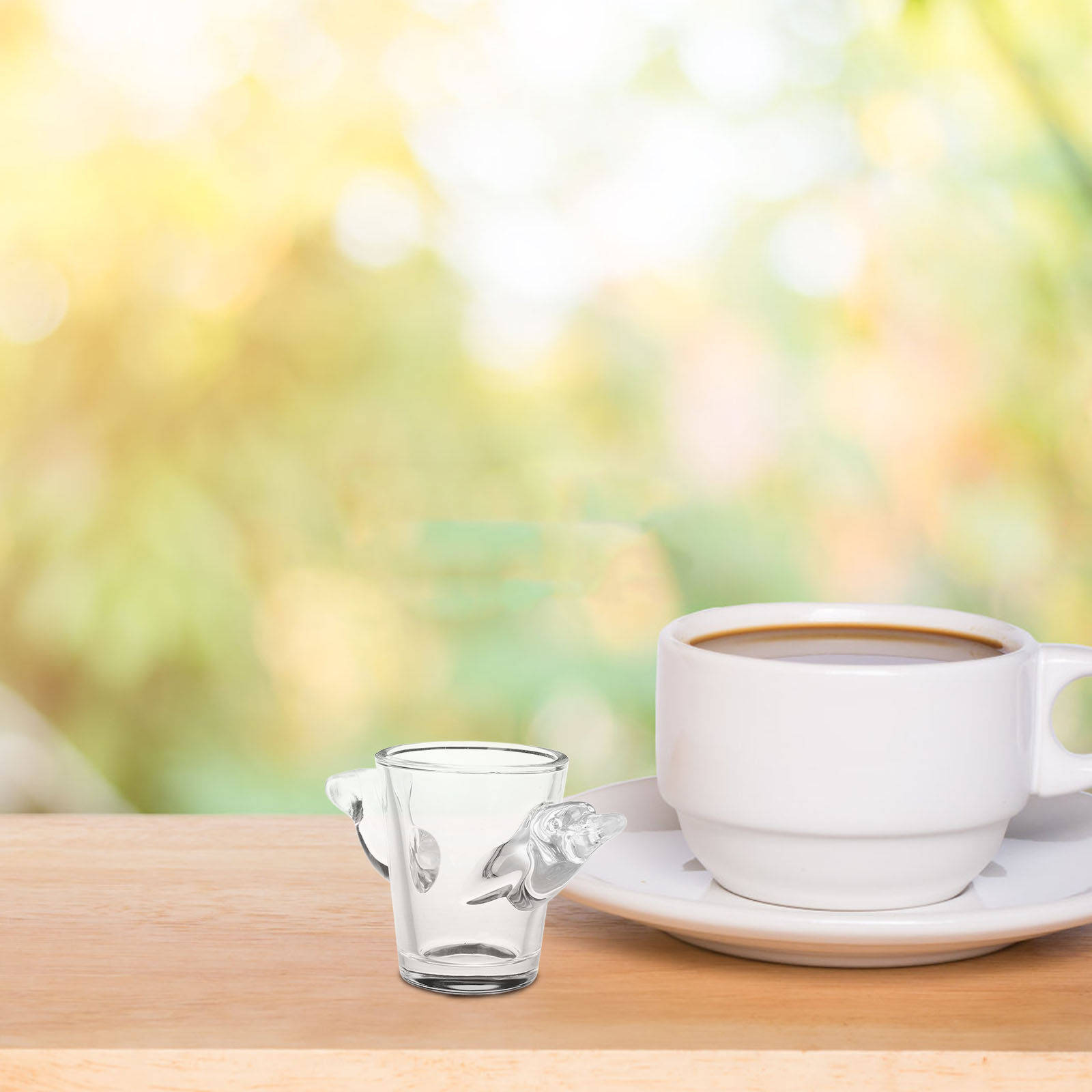 Coffee Tea Vodka - Klare Mini-Schnapsgläser mit Tiermotiv (Delphin) -