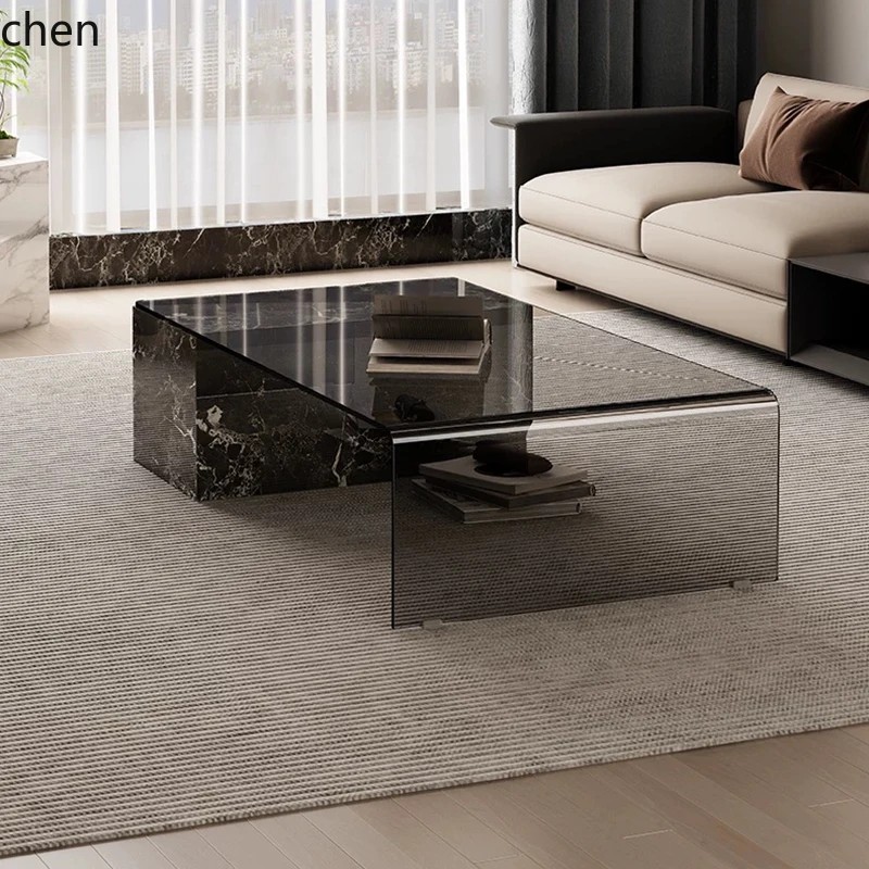 Coffee Tea Room - W5.19 Italienischer minimalistischer Wohnzimmer-Couchtisch, leichter Luxus,