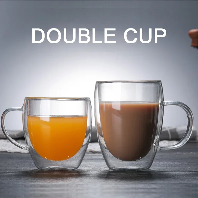 Coffee Tea Vodka - Doppelwandige Glas-Kaffeetasse Whiskey-Tee Thermobeständiger Cocktail-Wodka-Shot-Wein-Becher Trinkgeschirr