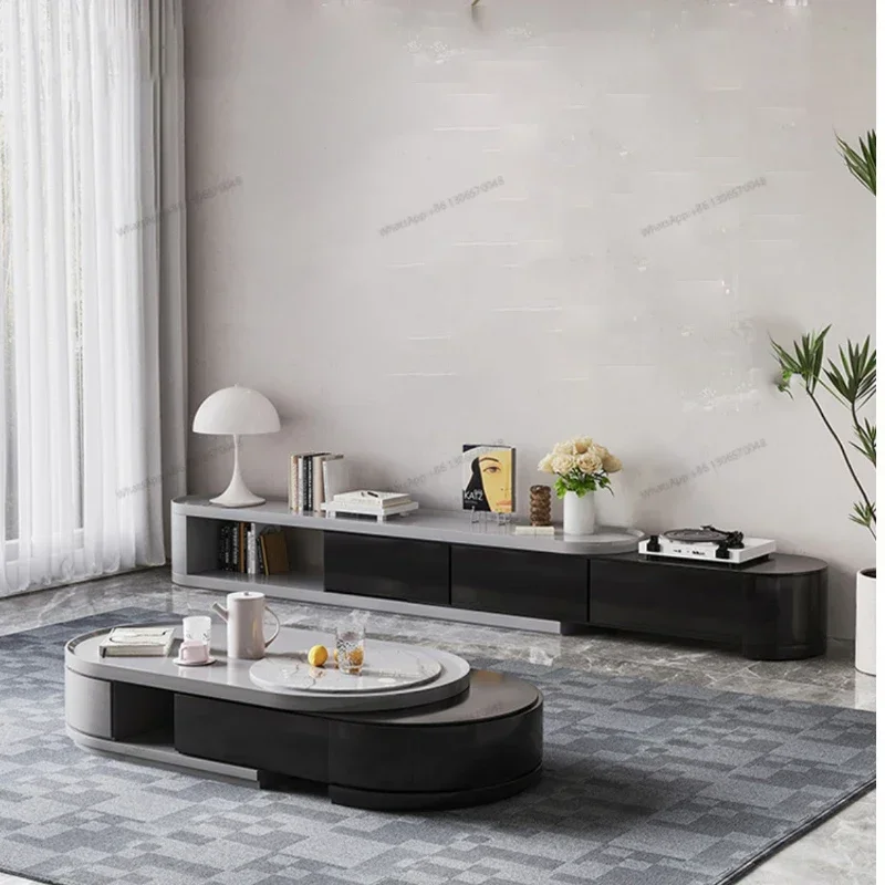 Coffee Tea Unit - Leichter Luxus-Steinplatten-Teetisch, TV-Schrank-Kombination, Kleine Einheit, Einfacher