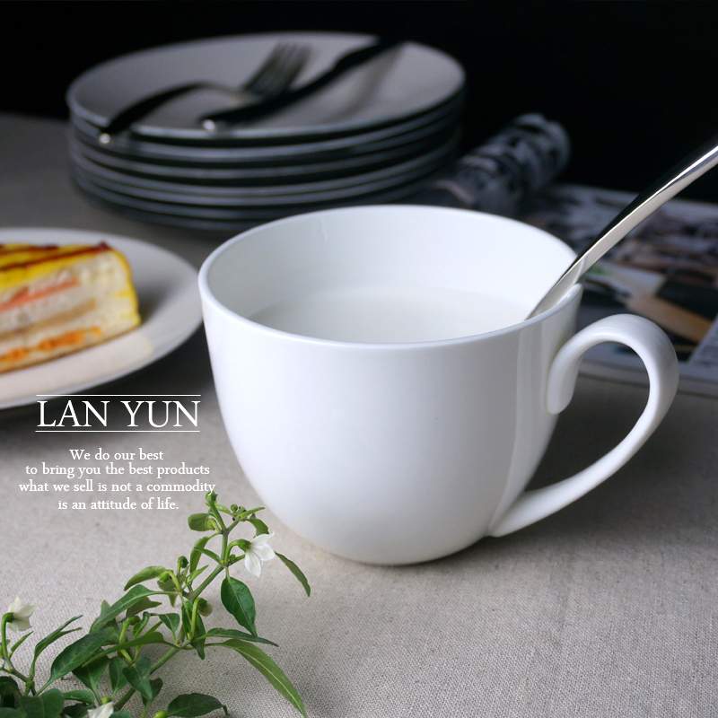 Morning Tea Coffee - 700 ml, schlichte weiße Morgentasse aus