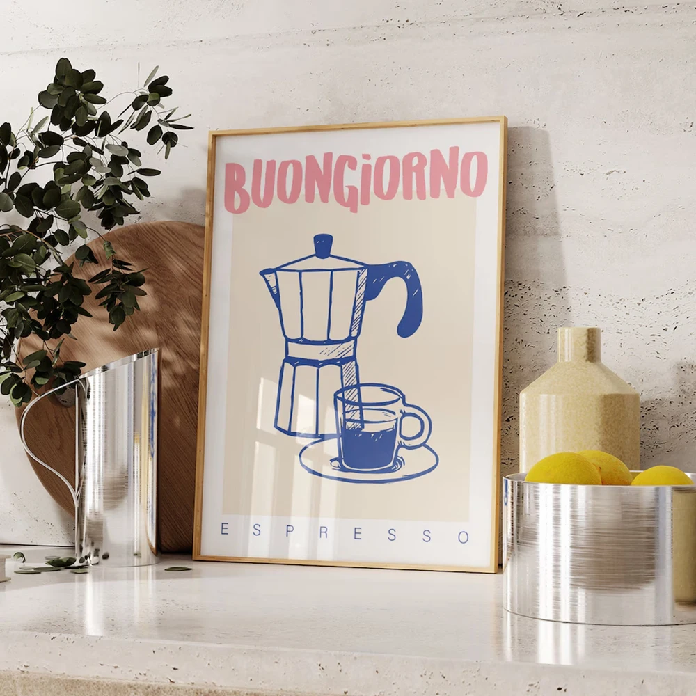 Coffee Tea Poster - Moderne Kaffee Espresso Wand Kunstdrucke Trendy