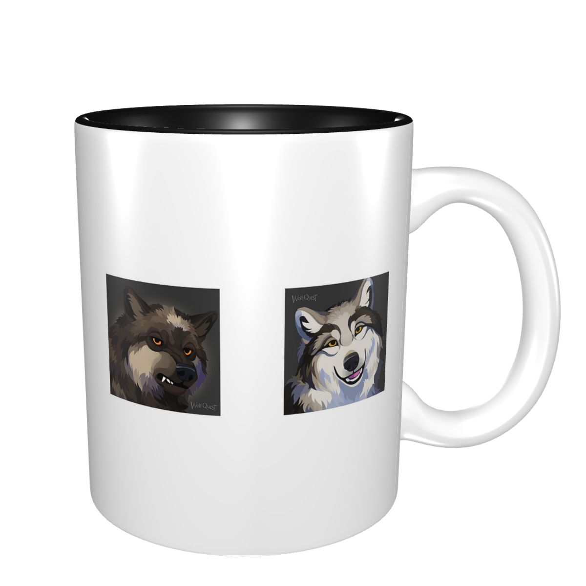 Morning Tea Coffee - WolfQuest Morning Face Mug, lustige Keramik-Kaffeetassen,