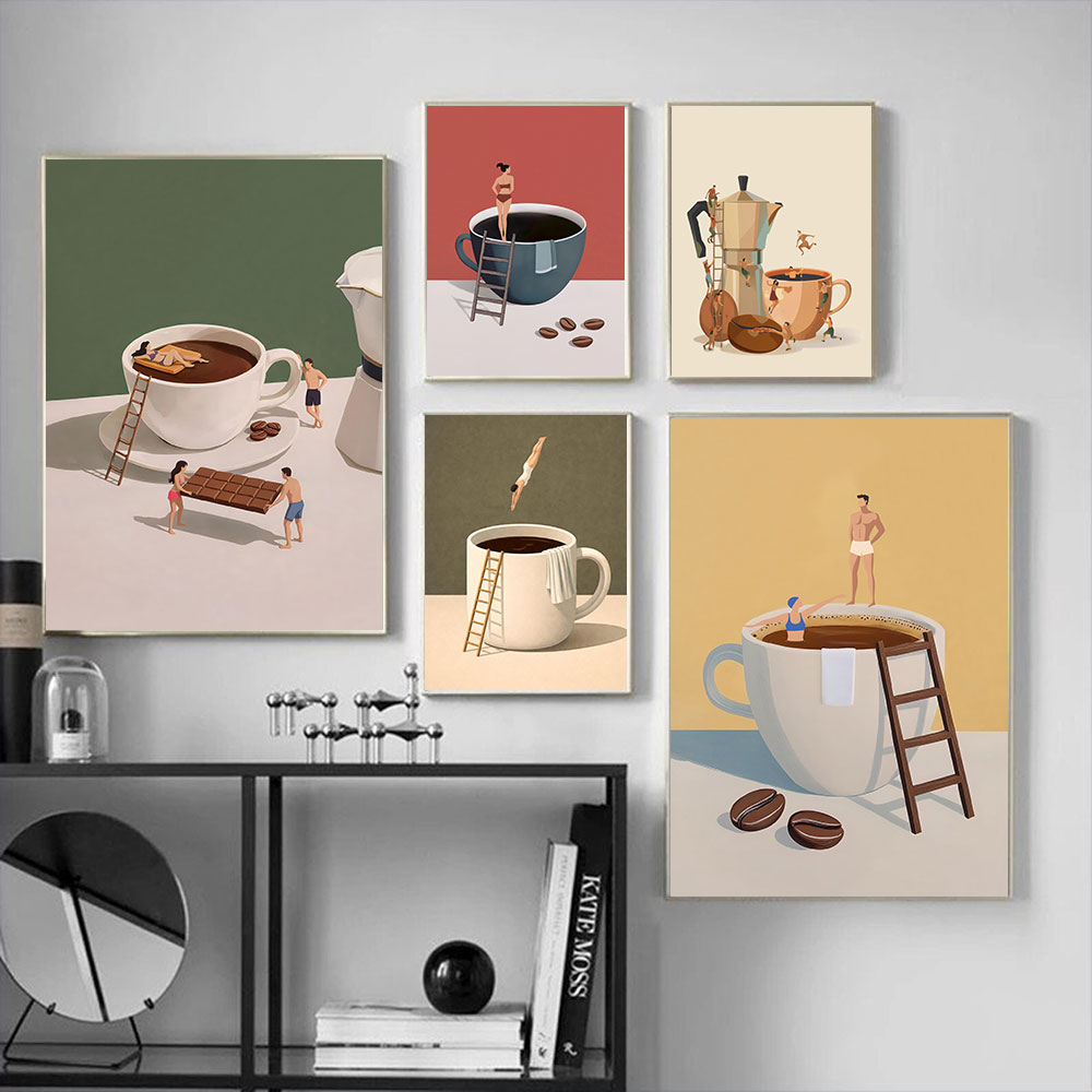 Coffee Tea Poster - 1 Stück rahmenloses Poster „Coffee Adventure