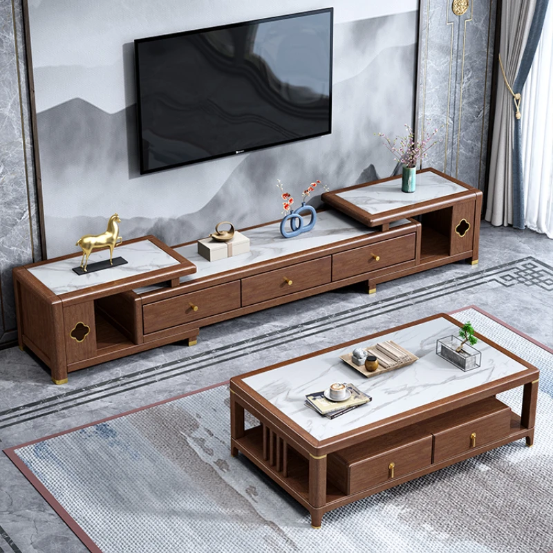 Coffee Tea Unit - Couchtisch Teetisch Walnuss-Teetisch Wohnzimmertisch TV-Schrank Einheit