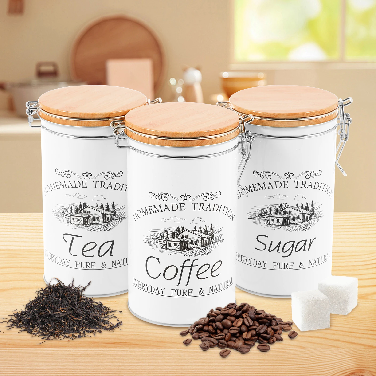 Canister Coffee Sugar Tea - 3 Teile/satz Tee Kaffee Zucker Kanister
