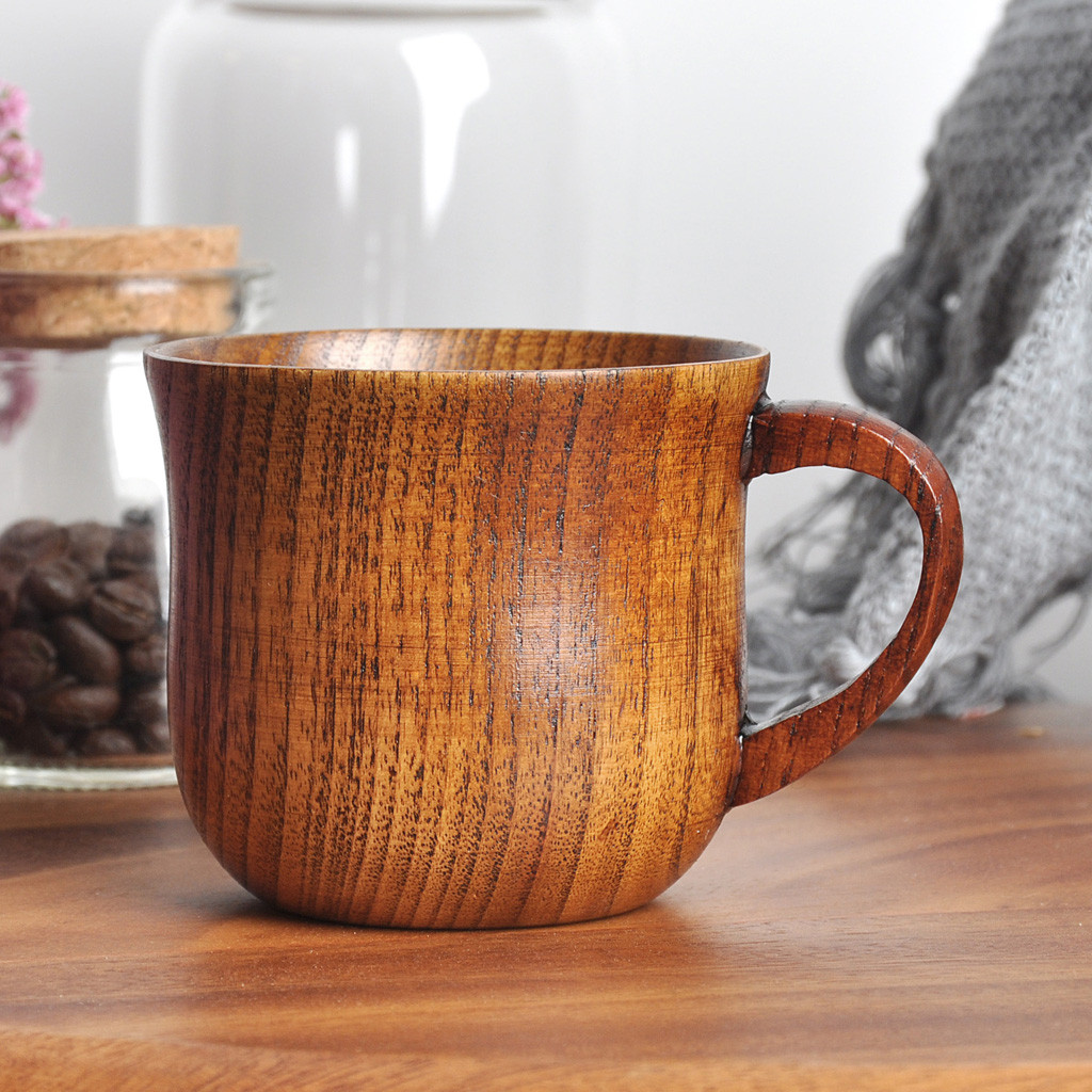 Morning Tea Coffee - Handgefertigter Holz-Kaffeebecher, Natürliche Holz-Teetasse, Rustikales Trinkgefäß