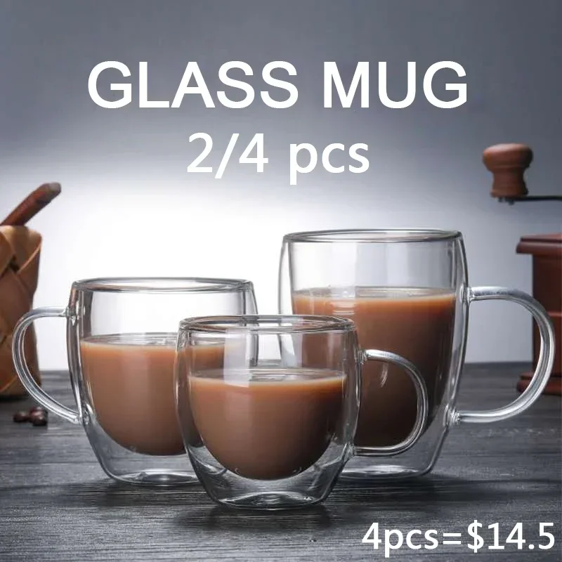 Coffee Tea Vodka - Doppel boden Wand Glas Kaffeetasse Whisky