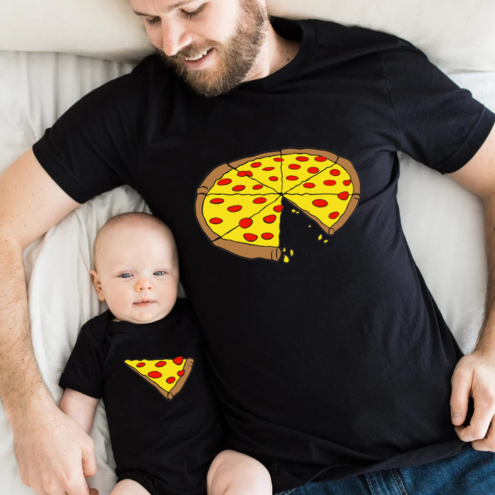 Coffee Tea Or Me - Lustiges Pizza-Print T-Shirt für Vater, Mutter