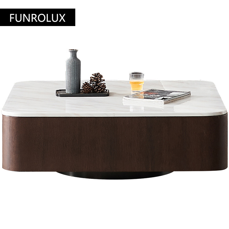 Coffee Tea Unit - Moderner quadratischer Marmor-Couchtisch, einfacher und leichter,