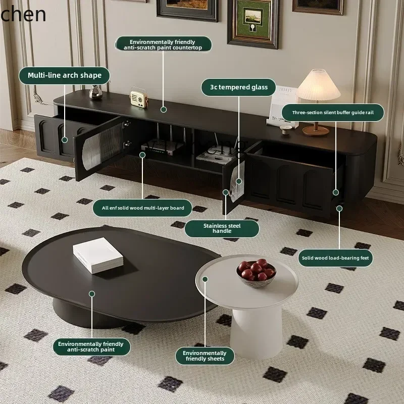 Coffee & Tea Maker Machine - i5.15 Retro-TV-Schrank Couchtisch-Kombination Moderner Einfacher Wohnzimmer-Bodenschrank