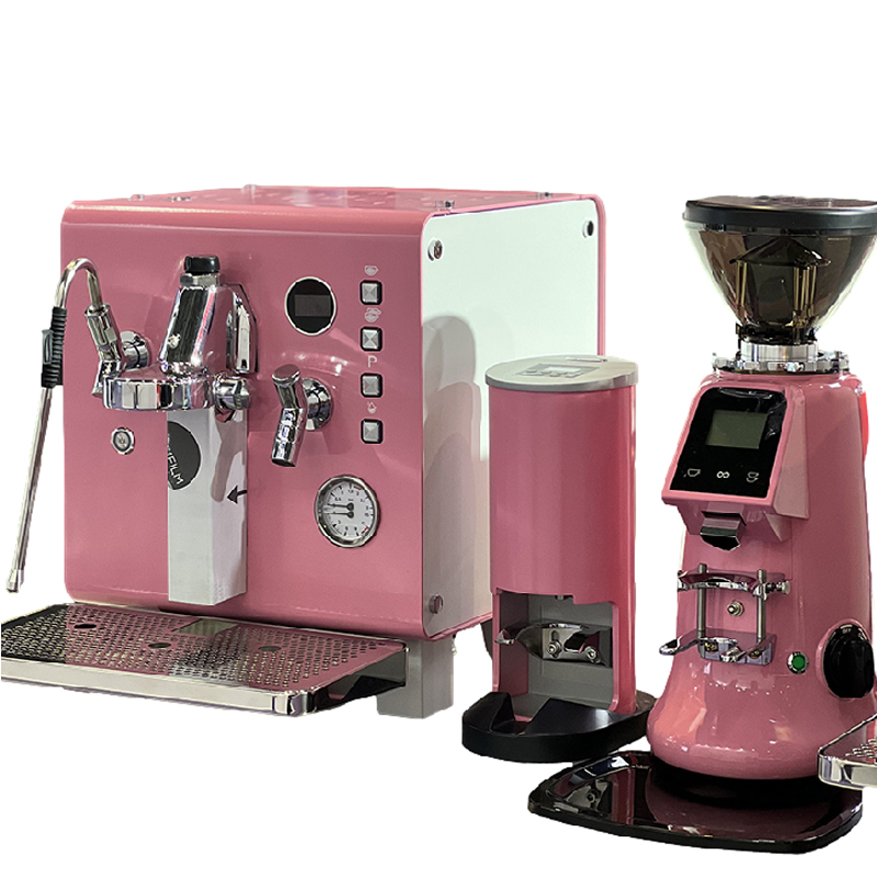 Coffee & Tea Maker Machine - Professionelle Kaffeemaschine in Pink, Halbautomatische Espresso-Kaffeemaschine