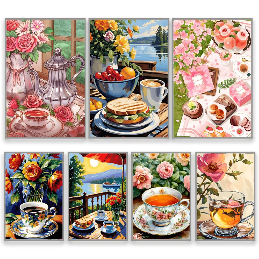 Coffee Tea Poster - Nachmittagstee-Kaffeetasse, Heimdekoration, Trendige Wohnraumdekoration, Spielzimmer-Wanddekoration, Poster