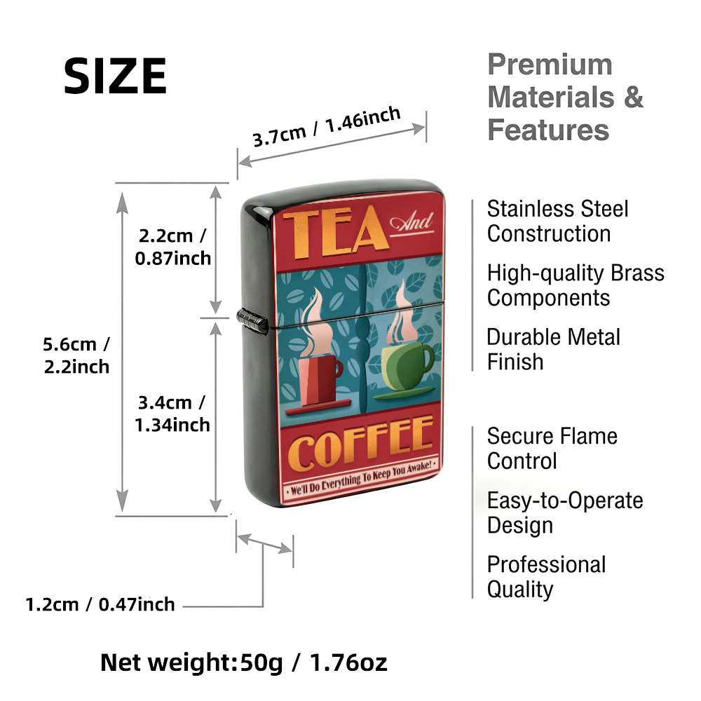 Vintage Flip-Top-Feuerzeuge, V – Coffee Tea Poster Bewertung und Preis