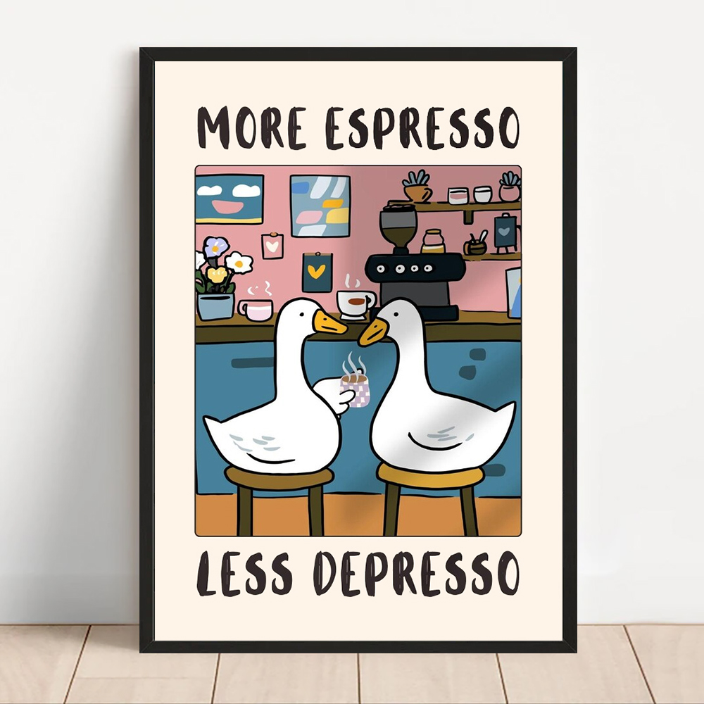 Niedliche Tiere, Leinwand, ged – Coffee Tea Poster Bewertung und Preis