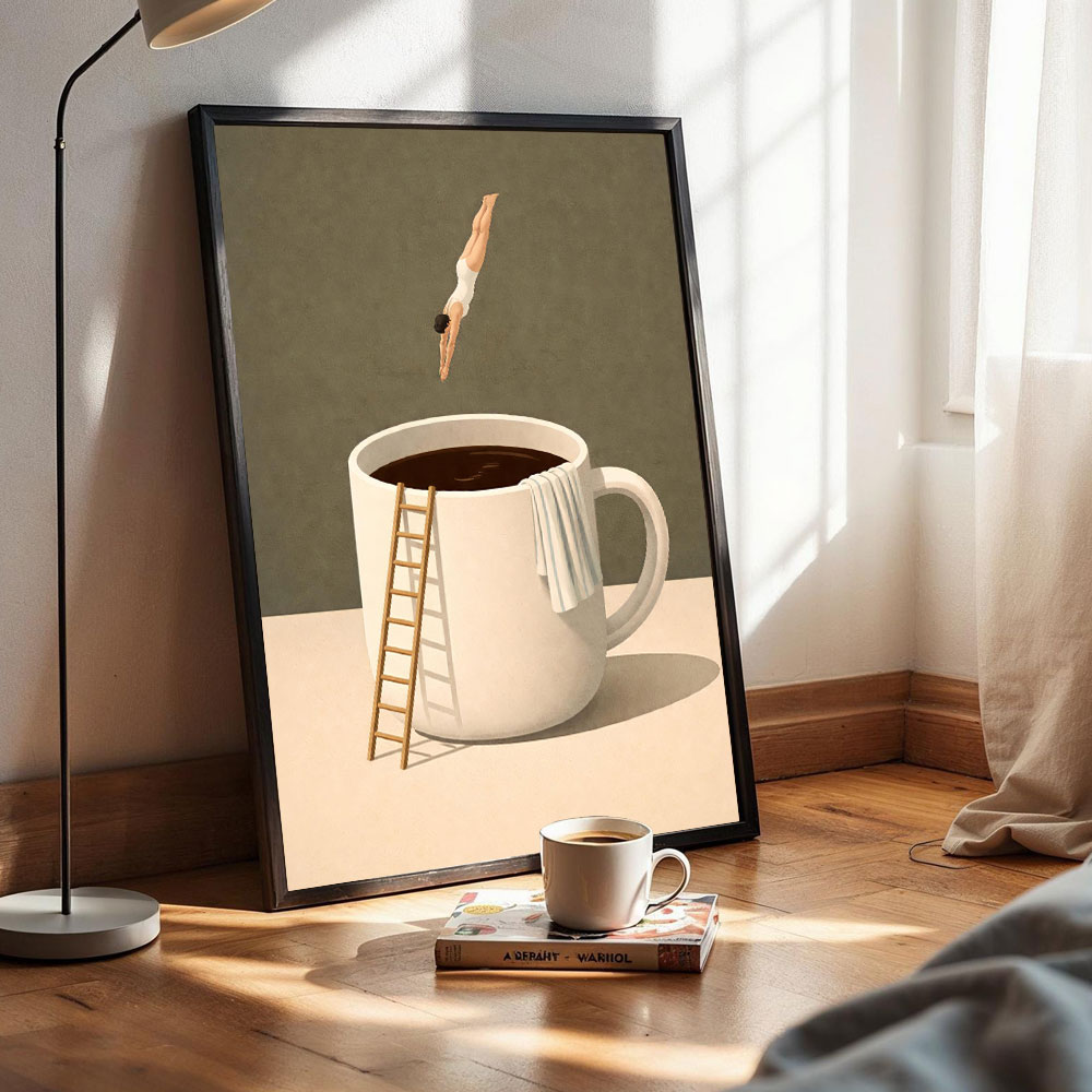 1 Stück rahmenloses Poster „Co – Coffee Tea Poster Bewertung und Preis