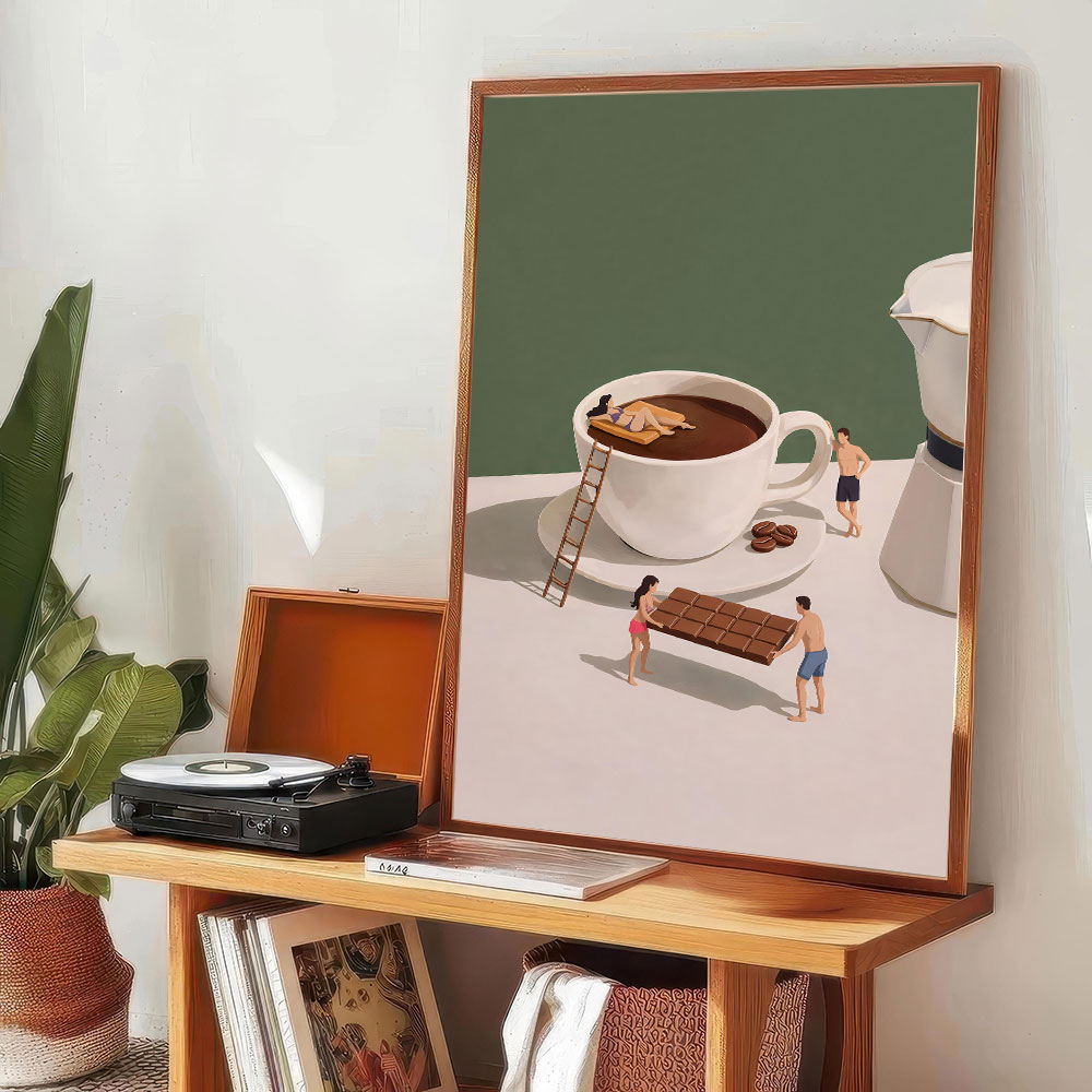 1 Stück rahmenloses Poster „Co – Coffee Tea Poster Bewertung und Preis