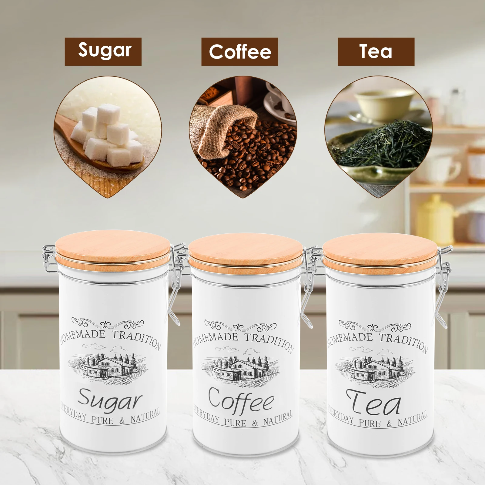 3 Teile/satz Tee Kaffee Zucker – Canister Coffee Sugar Tea Bewertung und Preis