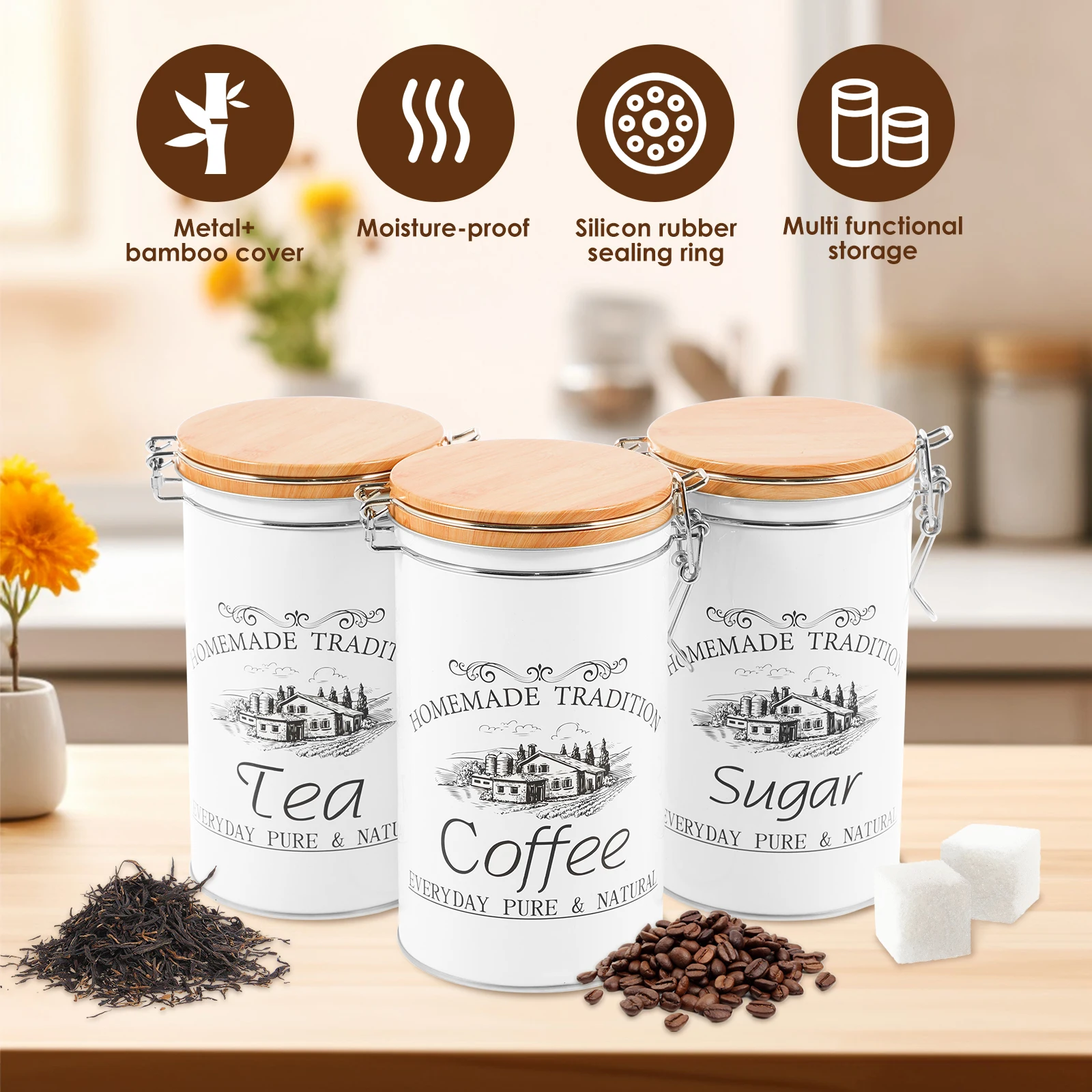 3 Teile/satz Tee Kaffee Zucker – Canister Coffee Sugar Tea Bewertung und Preis