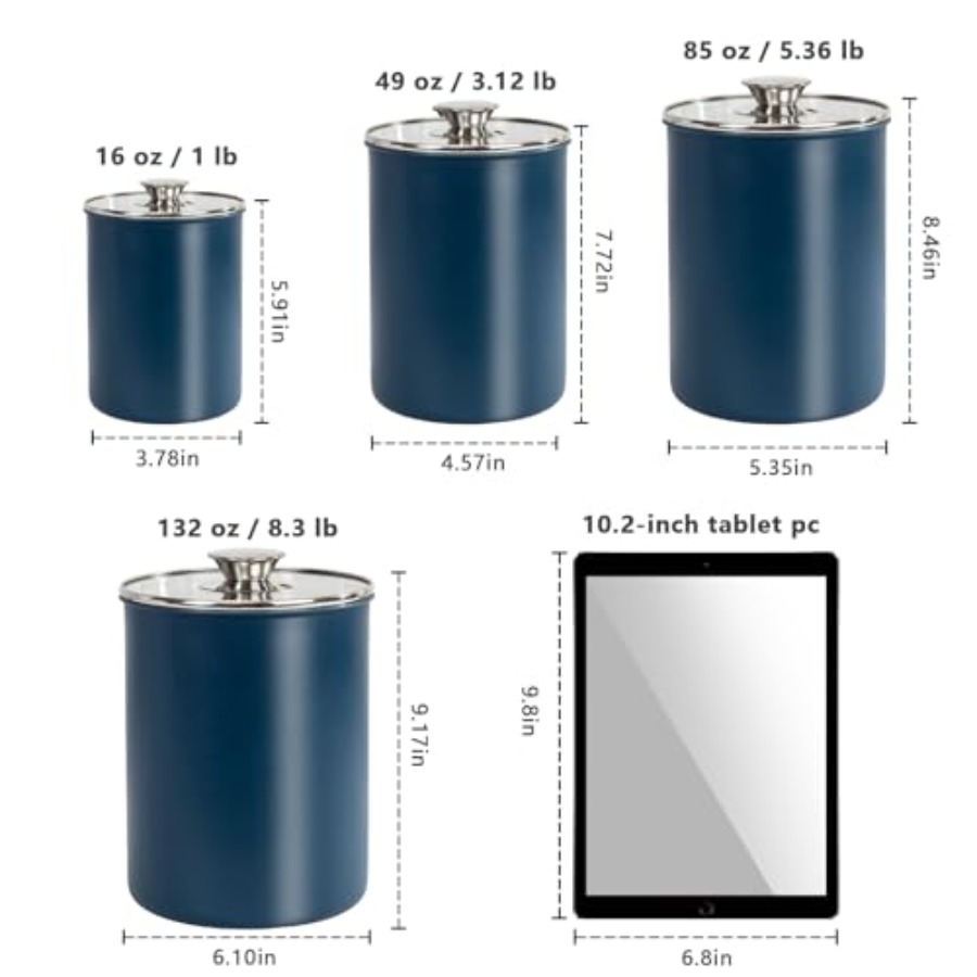 Edelstahl-Lebensmittelbehälter – Canister Coffee Sugar Tea Bewertung und Preis