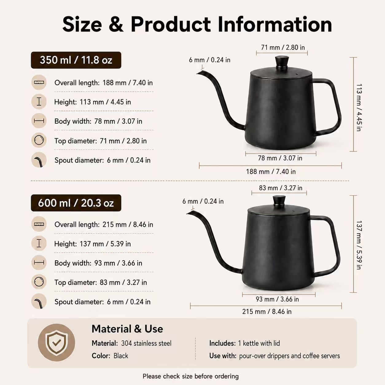 Kaffeekanne aus Edelstahl 304, – Tea And Coffee Kettle Bewertung und Preis